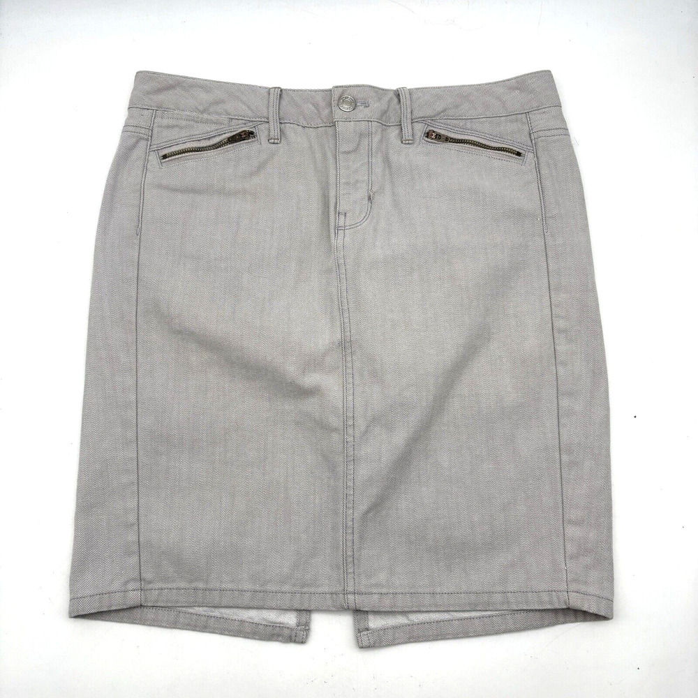 GAP Limited Edition Light Gray Denim Zip Pocket Pencil Skirt Size 4/27 31x18.5"